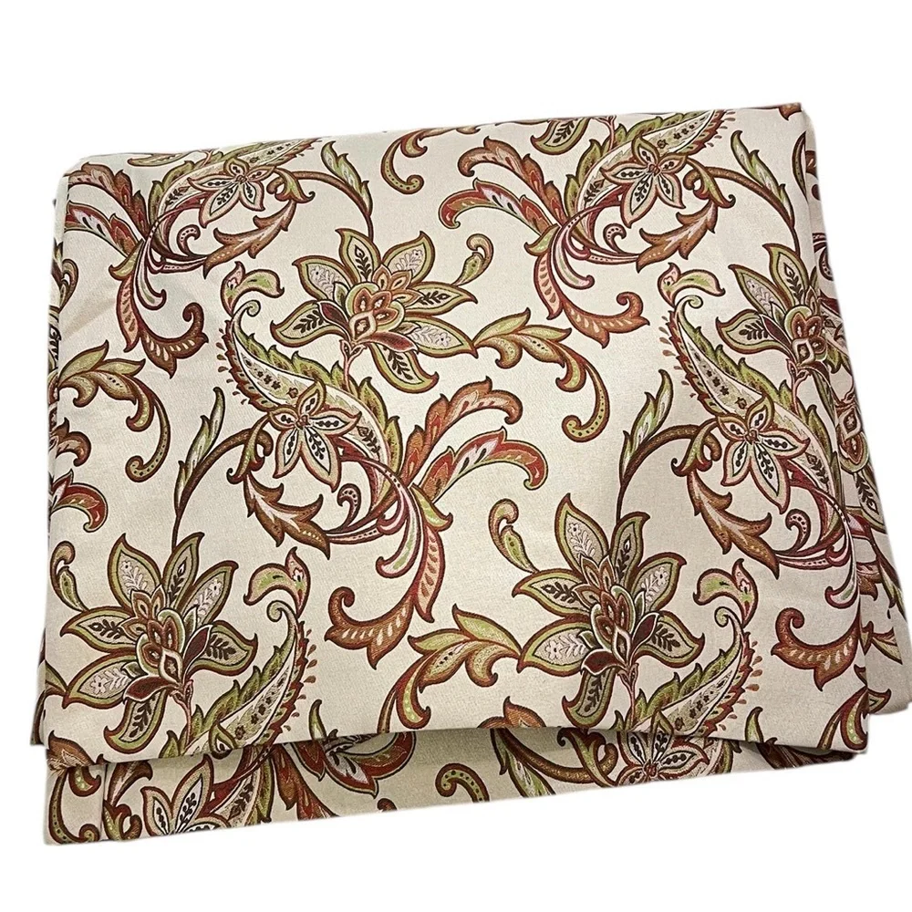 Pair Jacobean Floral Lined Curtain Panels Drapes Pinch Pleat 85” long